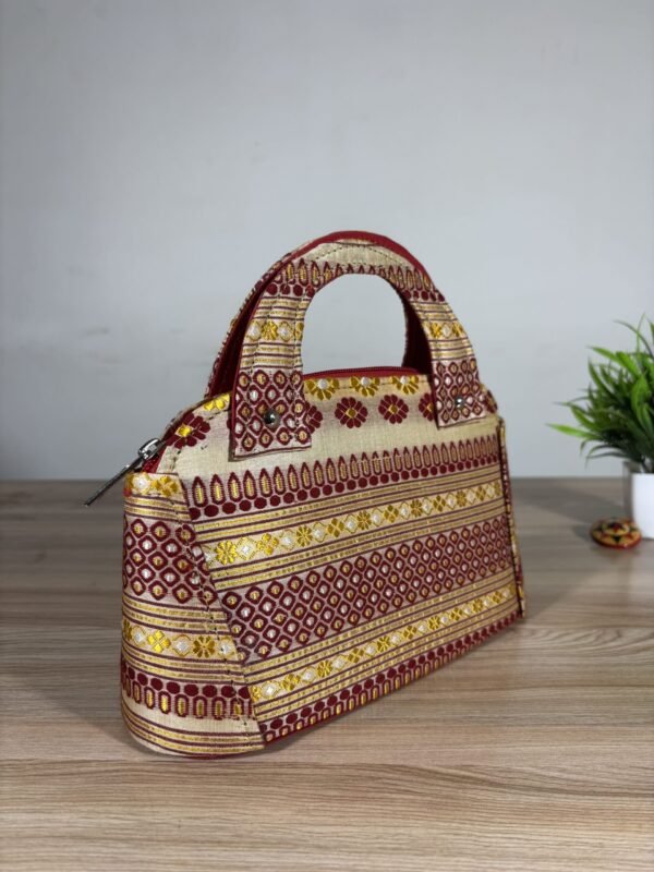 Traditional Hand Bag - Tussar silk Raaj Rani - Image 2