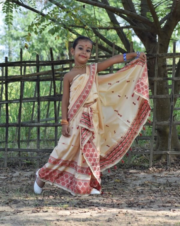 Kids Resom Poly Paat Mekhela Sador – Traditional NorthEast