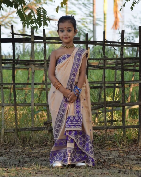 Kids Resom Poly Paat Mekhela Sador – Traditional NorthEast
