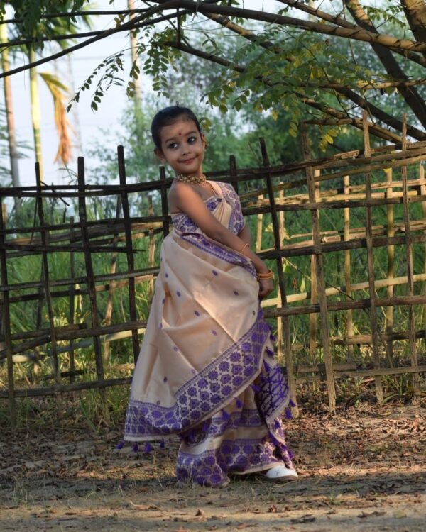 Kids Resom Poly Paat Mekhela Sador – Traditional NorthEast