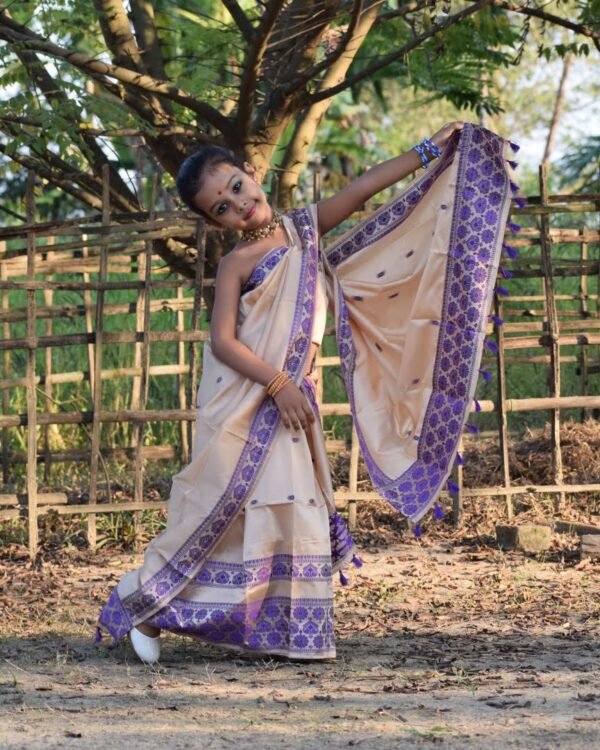 Kids Resom Poly Paat Mekhela Sador – Traditional NorthEast
