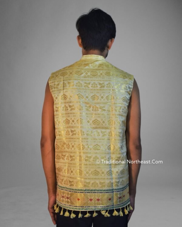WaistCoat -Men -Assamese Design - Synt Silk – Traditional NorthEast