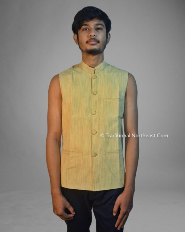 Waistcoat - Men - Ghisa Cotton - Assamese Design – Traditional NorthEast