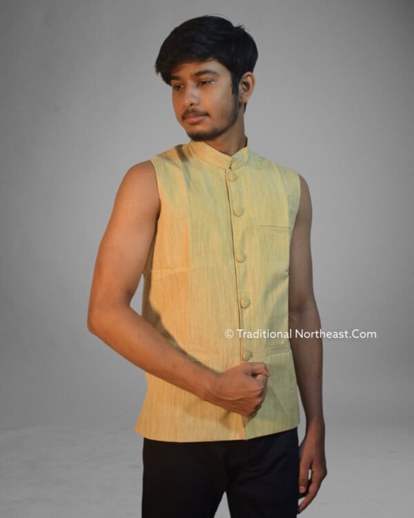 Waistcoat - Men - Ghisa Cotton - Assamese Design – Traditional NorthEast