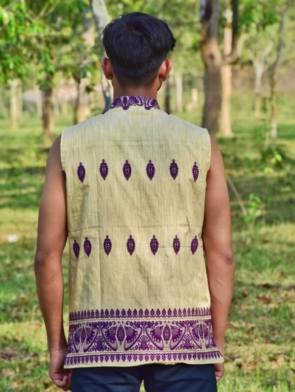 Waistcoat - Men - Ghisa Cotton - Assamese Design – Traditional NorthEast