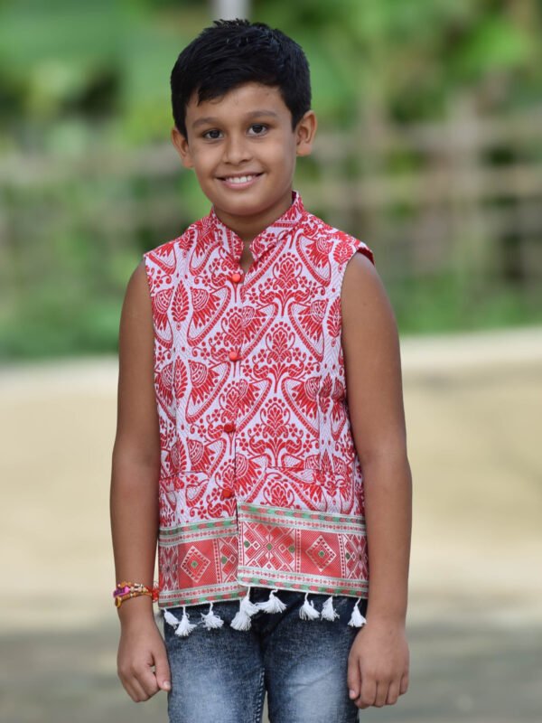 Waistcoat - Kid's - Assamese Traditional Design – Traditional NorthEast