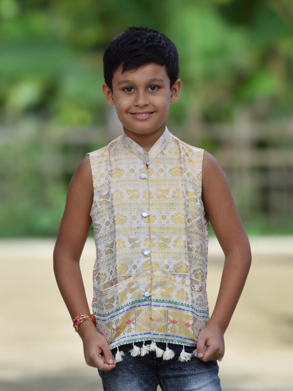 Waistcoat - Kid's - Assamese Traditional Design – Traditional NorthEast