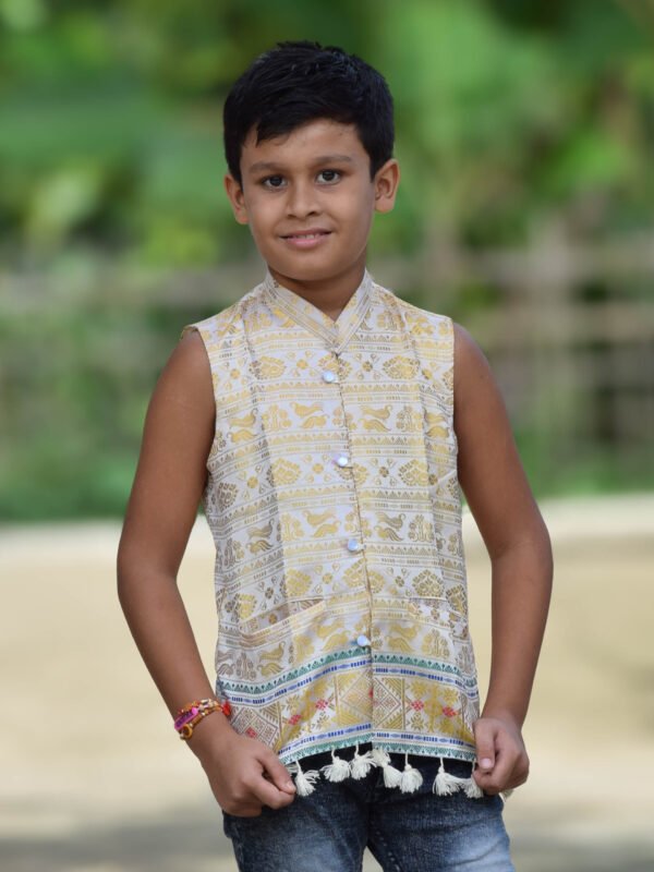Waistcoat - Kid's - Assamese Traditional Design – Traditional NorthEast
