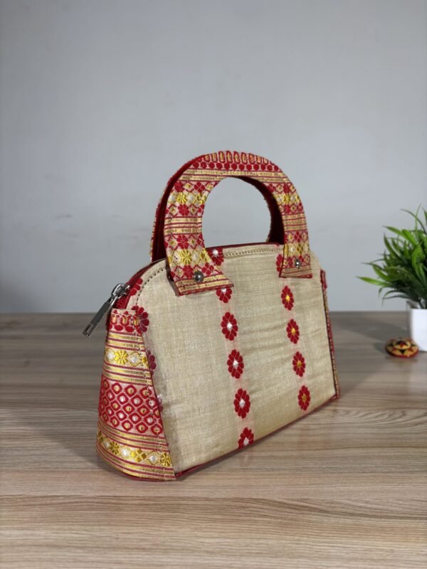 Traditional Hand Bag - Tussar silk Raaj Rani - Image 2