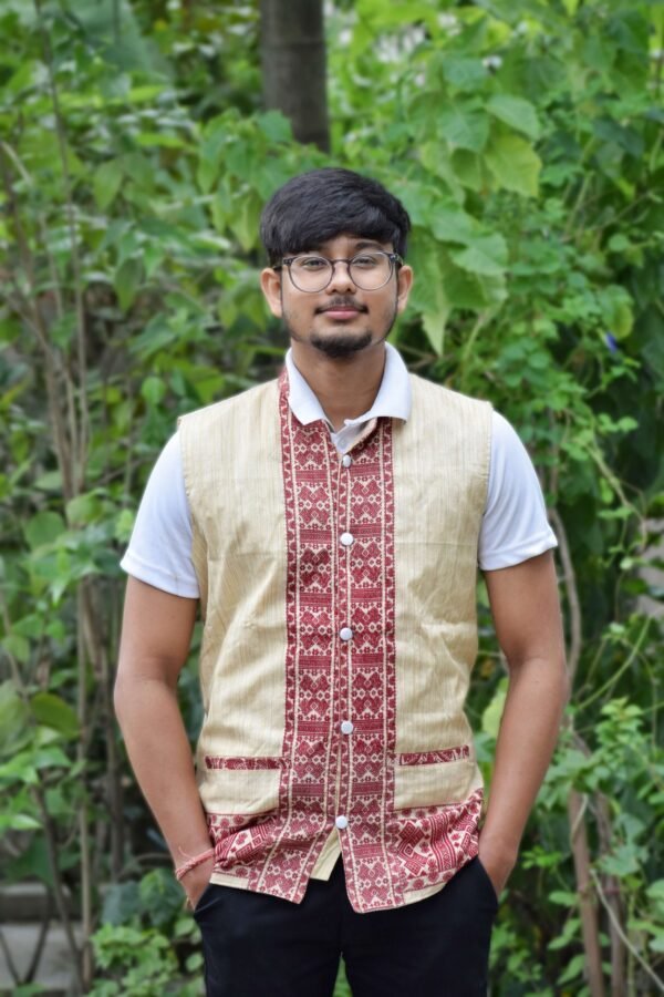 WaistCoat -Men -Assamese Design - Ghisa Cotton – Traditional NorthEast