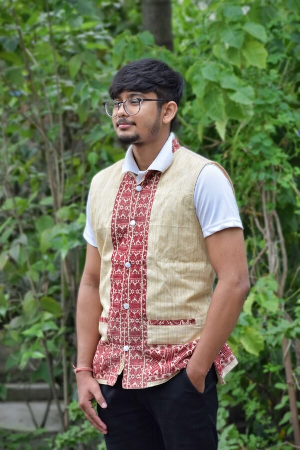 WaistCoat -Men -Assamese Design - Ghisa Cotton – Traditional NorthEast
