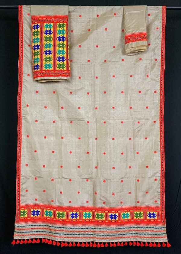 Sador Mekhela -Tussar silk-Dimasa design - Image 1