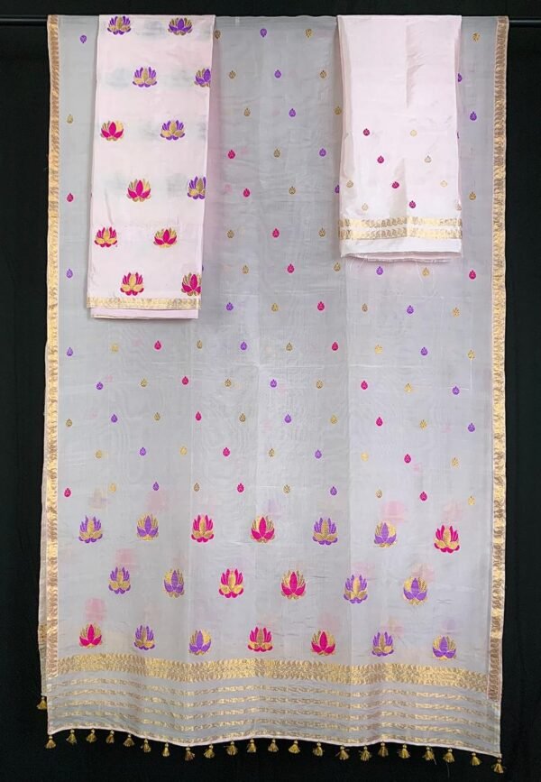 Sador mekhela - Kesa Paat/ Raw Silk - Assamese design - Image 1