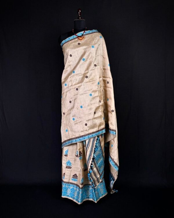 Sador Mekhela - Muga Silk - Assamese Traditional Design – Traditional NorthEast