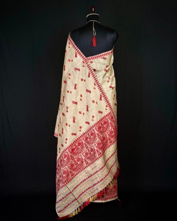 Sador Mekhela - Muga Silk - Assamese Thuria Design – Traditional NorthEast