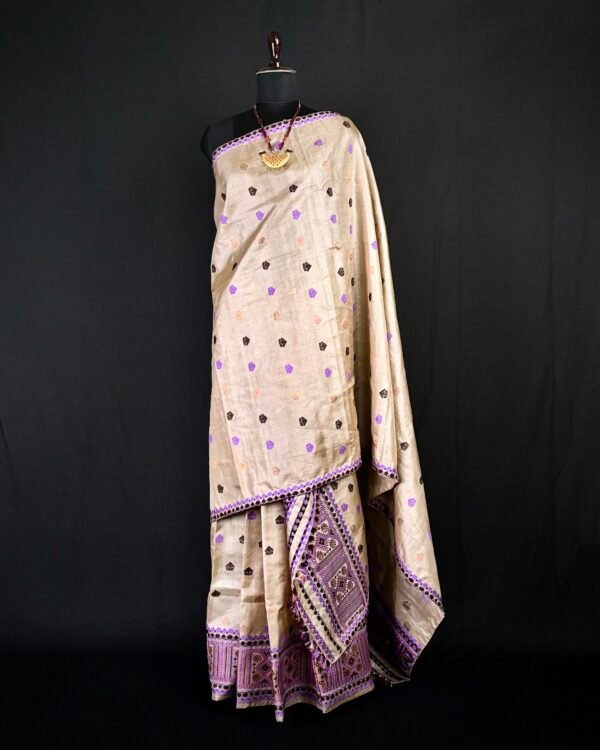 Sador Mekhela - Tussar Silk - Traditional Design – Traditional NorthEast