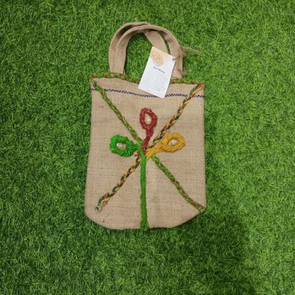 Hand Bag - Small - Jute - Traditional Design – Traditional NorthEast