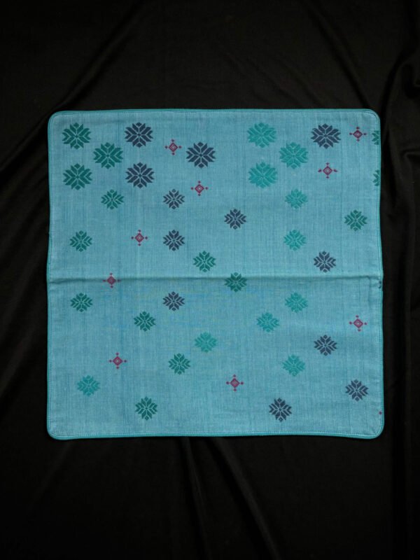 Cushion Cover - Cotton - Sky Blue - Traditional Design - Image 1