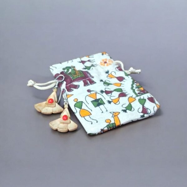 Earrings - Bamboo Blossom with Potli Bag – Traditional NorthEast