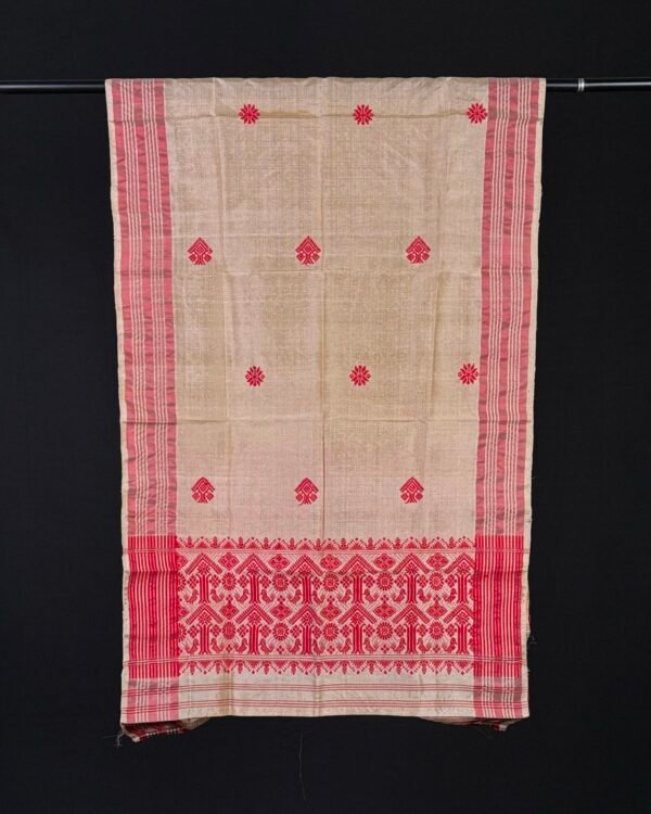 Gamosa - Tussar Silk - Handmade Assamese Traditional Design - Image 1