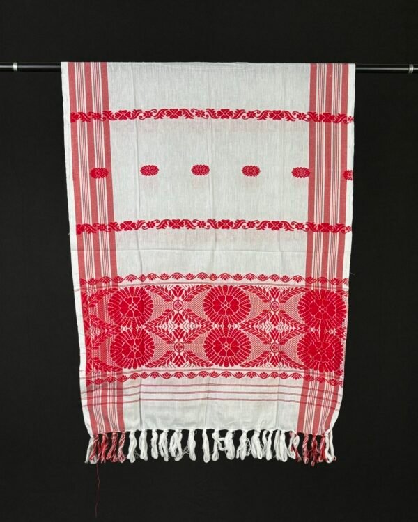 Gamosa - Cotton - Handmade Assamese Traditional Design - Image 1