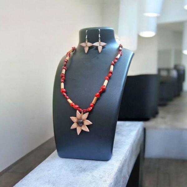 Necklace - Bamboo Made with Forest Materials - Traditional Design - Image 1