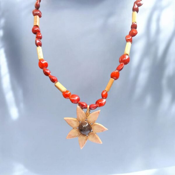 Necklace - Bamboo Made with Forest Materials - Traditional Design - Image 2