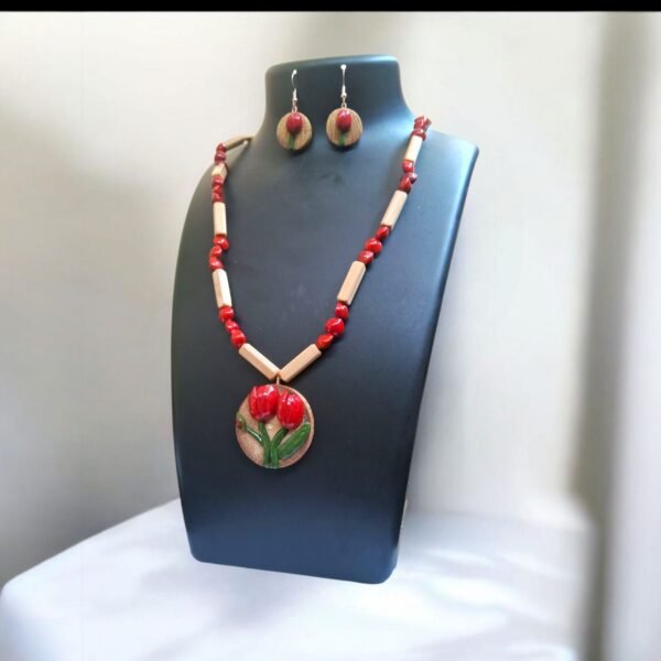 Necklace - Bamboo Made with Forest Materials - Traditional Design - Image 1