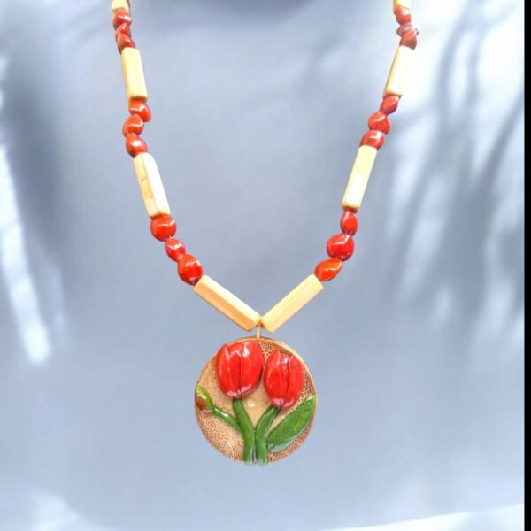Necklace - Bamboo Made with Forest Materials - Traditional Design - Image 2