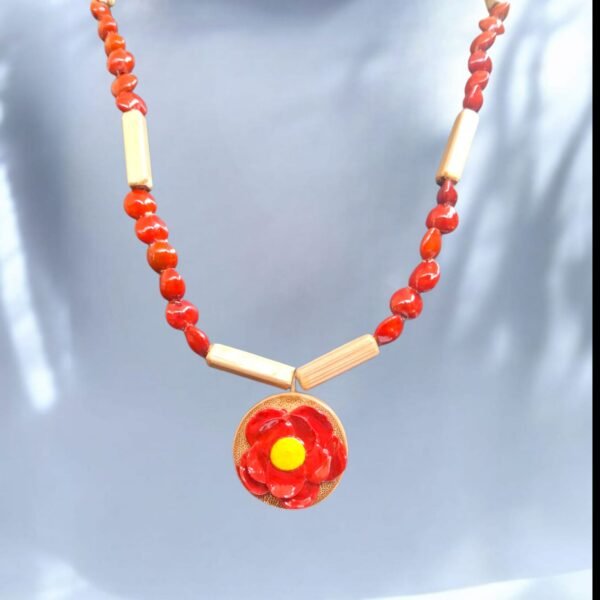 Necklace - Bamboo Made with Forest Materials - Traditional Design - Image 2