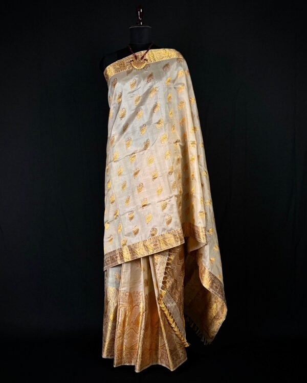 Sador Mekhela - Kesa Paat/Raw Silk by Tussar Silk - Traditional Design – Traditional NorthEast