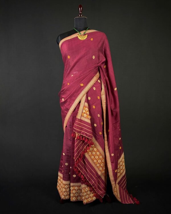 Sador Mekhela - Cotton Kesa Paat - Assamese Design - Image 1