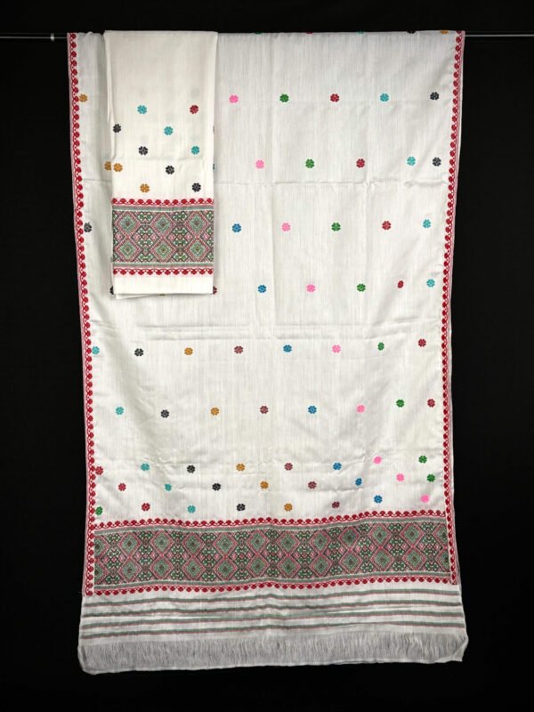 Sador Mekhela: Handloom Cotton Kesapaat Set - Image 1