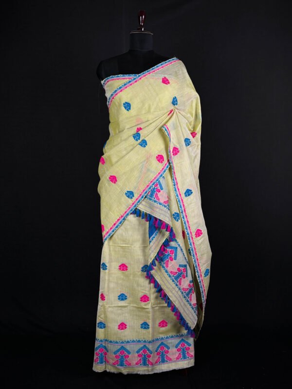 Sador Mekhela: Handloom Cotton Kesapaat Set – Traditional NorthEast