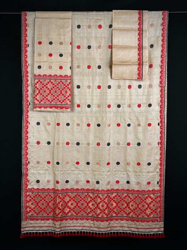 Sador Mekhela - Tussar Silk - Traditional Design – Traditional NorthEast