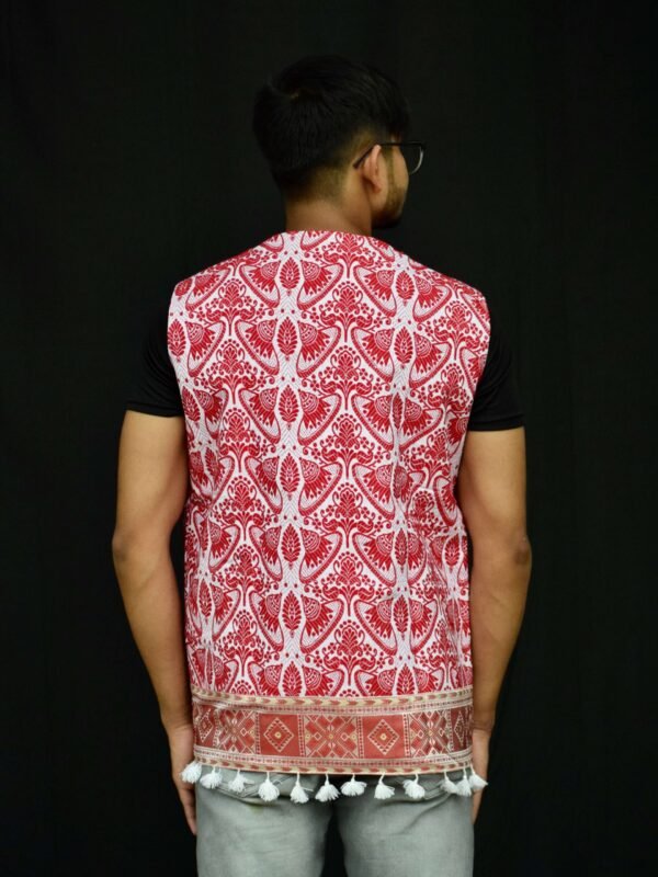 Waistcoat - Men - Assamese Gamosa Design – Traditional NorthEast