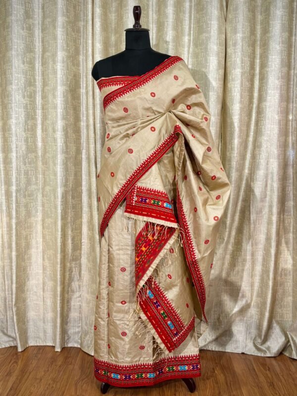 Sador Mekhela- Tussar Silk -Dimasa Design - Image 1