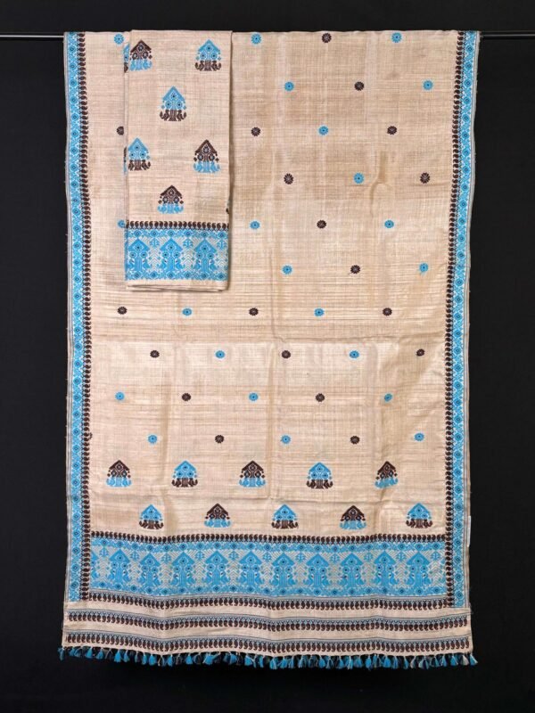 Sador Mekhela - Muga Silk - Assamese Traditional Design - Image 3