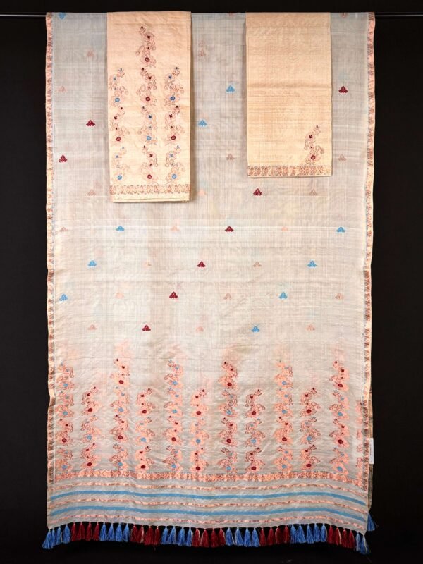 Sador Mekhela - Kesa Paat/Raw Silk by Tussar Silk - Traditional Design – Traditional NorthEast