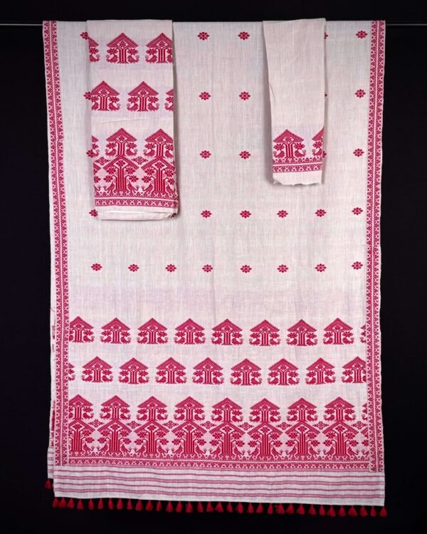 Sador Mekhela - Eri Silk - Assamese Design - Image 3