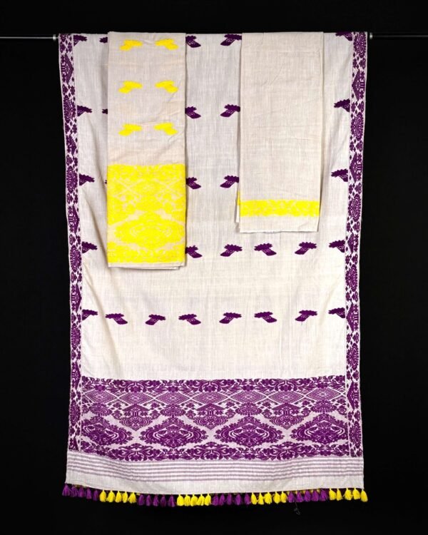Sador Mekhela - Eri Silk - Assamese Design - Image 3