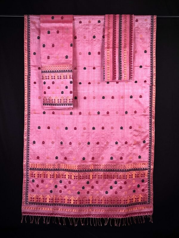 Sador Mekhela - Dye Tussar Silk - Traditional Design - Image 3