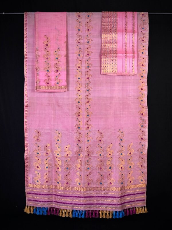 Sador Mekhela - Kesa Paat/Raw Silk by Tussar Silk - Traditional Design - Image 3