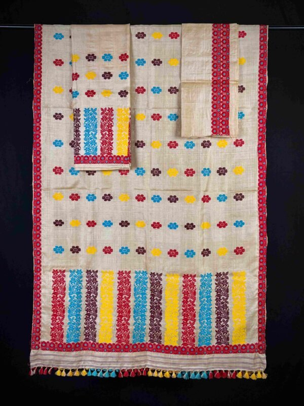 Sador Mekhela - Pure Tussar By Tussar - Traditional Design – Traditional NorthEast