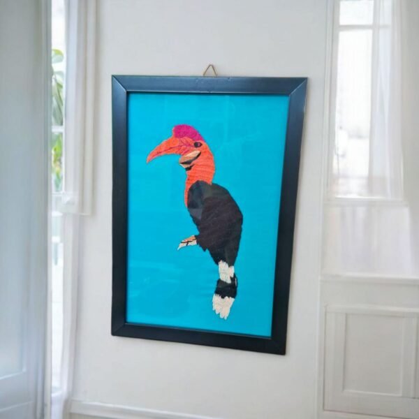 Hornbill Embroidery Framed Panel - Image 2