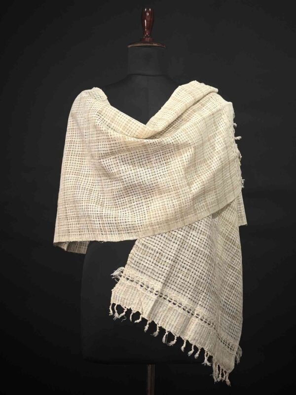 Stole - Eri Silk - Net Design - Image 2