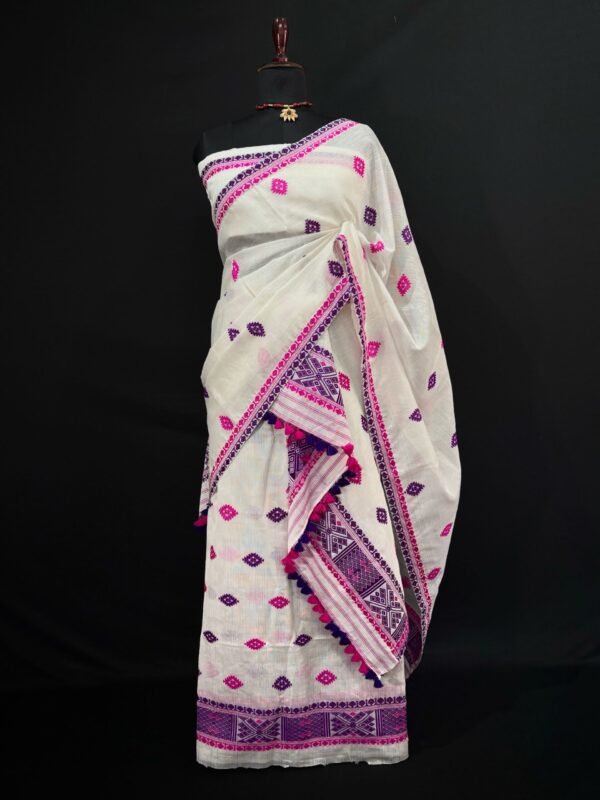 Sador Mekhela: Handloom Cotton Kesapaat Set - Image 1