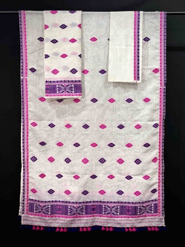 Sador Mekhela: Handloom Cotton Kesapaat Set - Image 2