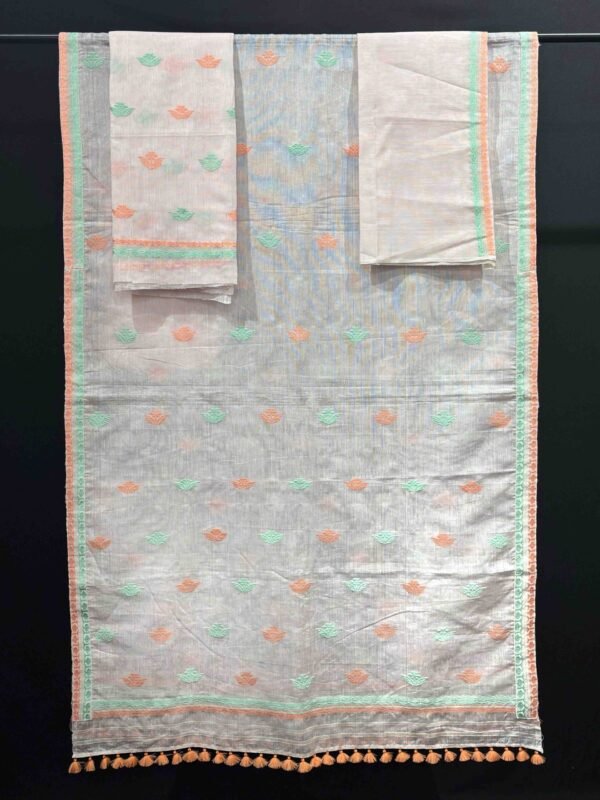 Sador Mekhela-Handloom Cotton Kesapaat set - Image 2