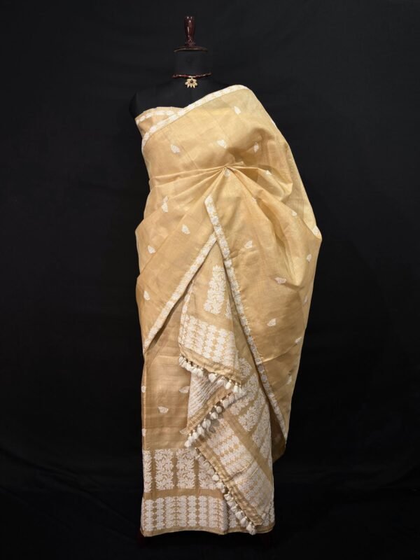 Sador Mekhela- Tussar silk- Traditional Design - Image 1